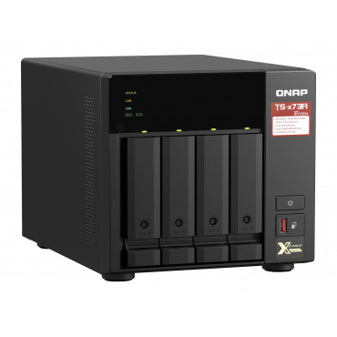 QNAP | 4-Bay QTS and QuTS hero NAS | TS-473A-8G | Up to 4 HDD/SSD Hot-Swap | AMD Ryzen | Ryzen V1500B Quad-Core | Processor freq