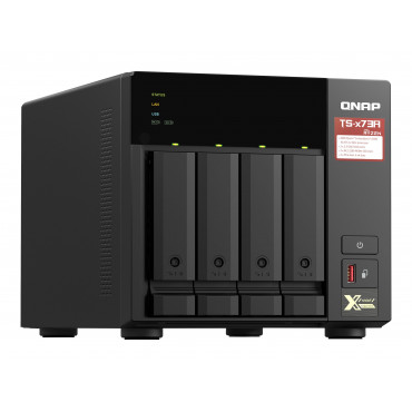 QNAP | 4-Bay QTS and QuTS hero NAS | TS-473A-8G | Up to 4 HDD/SSD Hot-Swap | AMD Ryzen | Ryzen V1500B Quad-Core | Processor freq