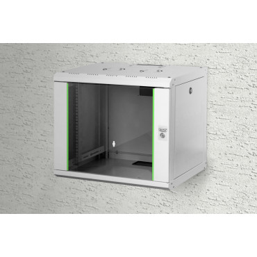 Digitus | Wall Mounting Cabinet | DN-19 09-U | Grey | IP protection class: IP20 Front door: Glass door, single opening Cabinet t