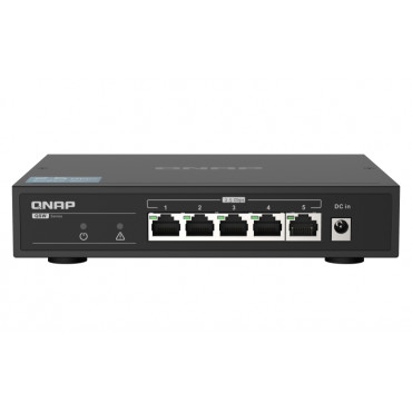 QNAP | 5 port 2.5Gbps Auto Negotiation (2.5G/1G/100M) | QSW-1105-5T | Unmanaged | Desktop | 1 Gbps (RJ-45) ports quantity 5 | SF