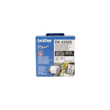 Brother | DK-22205 Continuous Length Paper Label | White | DK | 30.5 m