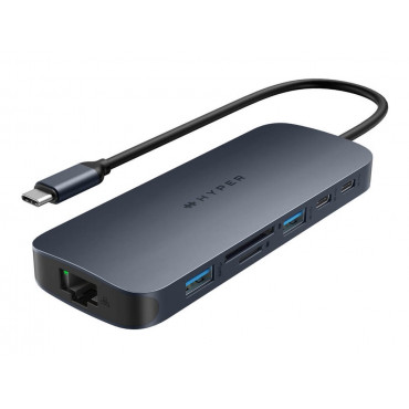 Hyper HyperDrive EcoSmart Gen.2 Dual HDMI USB-C 11-in-1 Hub w 140 W PD3.1 Pass-Thru - For MST enabled devices Hyper