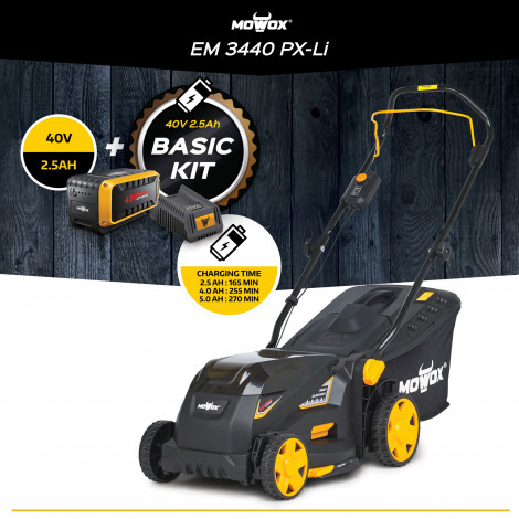 MoWox | 40V Comfort Series Cordless Lawnmower | EM 3440 PX-Li | Mowing Area 200 m