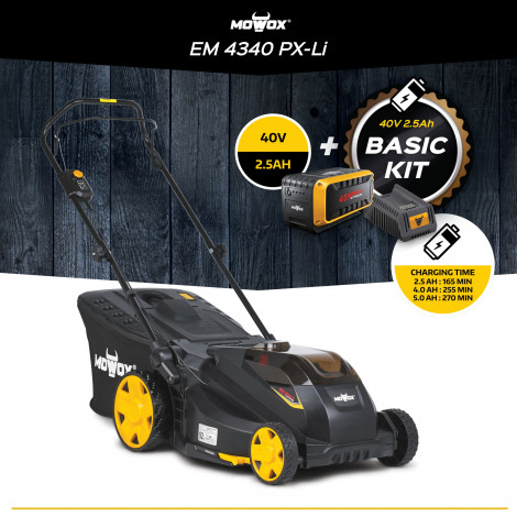 MoWox | 40V Comfort Series Cordless Lawnmower | EM 4340 PX-Li | Mowing Area 350 m