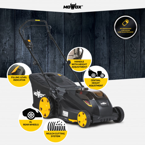 MoWox | 40V Comfort Series Cordless Lawnmower | EM 4340 PX-Li | Mowing Area 350 m