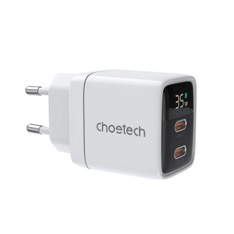 Kroviklis CHOETECH GaN 2xUSB Type-C: 35W, PD