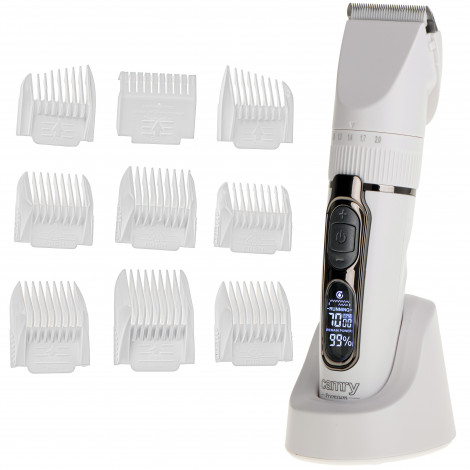 Camry | Hair Clipper with LCD Display | CR 2841 | Cordless | Number of length steps 6 | White/Brown