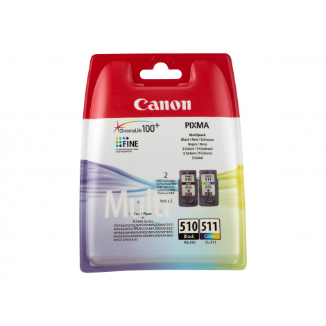 Canon PG-510/CL-511 Colour and Black Ink Cartridges - MultiPack | Canon Canon PG | 2970B010 | Canon PG-510 / CL-511 Multi pack -