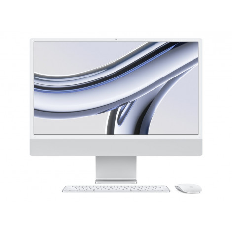Apple iMac 24 4.5K Retina, Apple M3 8C CPU, 8C GPU/8GB/256GB SSD/Silver/INT | Apple