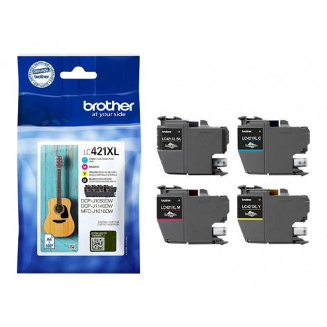 Brother LC421XLVAL Ink Cartridge Multipack | Brother Brother LC | LC421XLVAL | Brother LC421XL - 4-pack - XL - black, yellow, cy