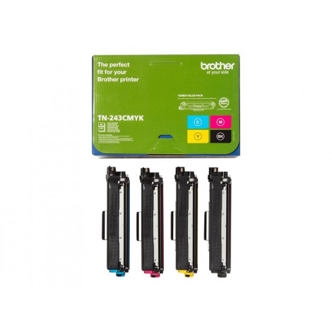 Brother TN-243CMYK, Toner Value Pack | Brother TN243CMYK | Brother TN243CMYK Value Pack - 4-pack - black, yellow, cyan, magenta 