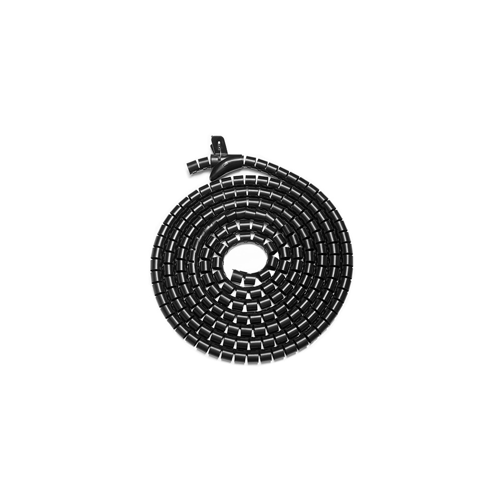 Cable Managment - Kabelių tvarkymo kanalas, spiralinis, juodas, 30mm, 1m