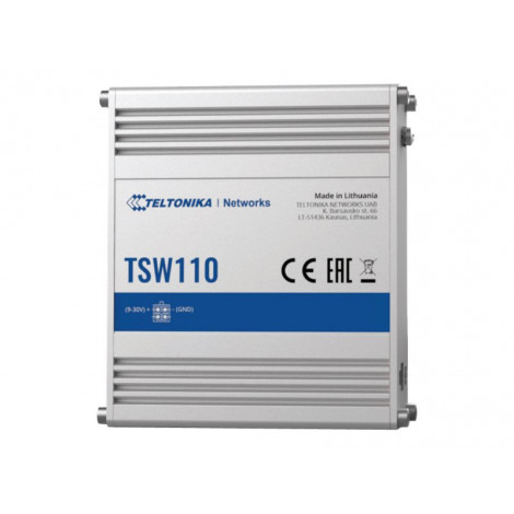 Teltonika | Switch | TSW110 | Unmanaged | 1 Gbps (RJ-45) ports quantity 5 | 10 Gbps (RJ-45) ports quantity 0 | SFP ports quantit