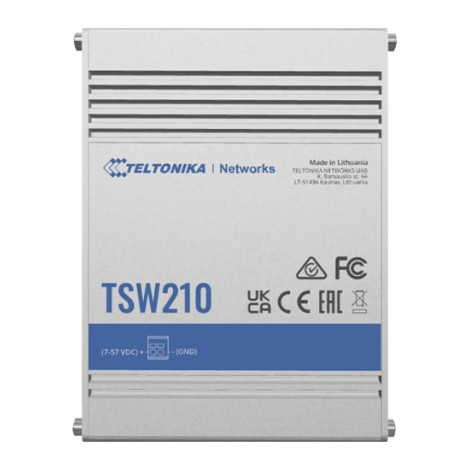 Teltonika | Switch | TSW210 | Unmanaged | Wall mountable | 1 Gbps (RJ-45) ports quantity 8 | 10 Gbps (RJ-45) ports quantity | SF
