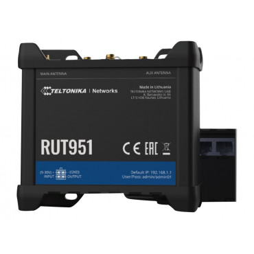 Industrial Cellular router | RUT951 | 802.11n | Mbit/s | 10/100 Mbit/s | Ethernet LAN (RJ-45) ports 4 | Mesh Support No | MU-MiM