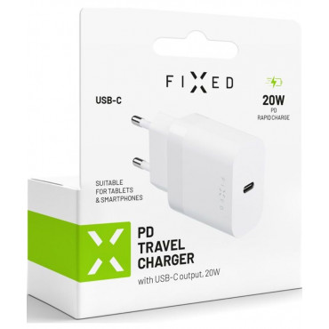 FIXED USB-C Travel Charger 20W, White