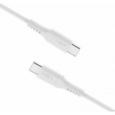 FIXED Liquid Silicone Cable USB-C/USB-C, 1,2m, 60W, White