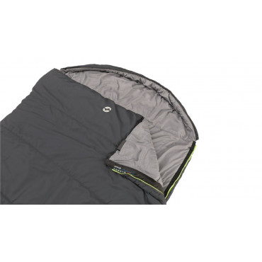 Outwell | Campion Lux Double | Sleeping Bag | 225 x 140 cm | 2 way open - auto lock, L-shape | Dark Grey