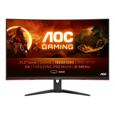 AOC | Curved Gaming Monitor | C32G2ZE | 31.5 " | VA | FHD | 16:9 | 240 Hz | 1 ms | 1920 x 1080 | 300 cd/m | Headphone out (3.5mm