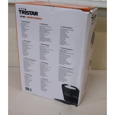 SALE OUT. Tristar SA-3065 Sandwich Maker, 4 plates, Non-stick coating, Anti slip feet, White,DAMAGED PACKAGING, SCRATCHED ON BAC