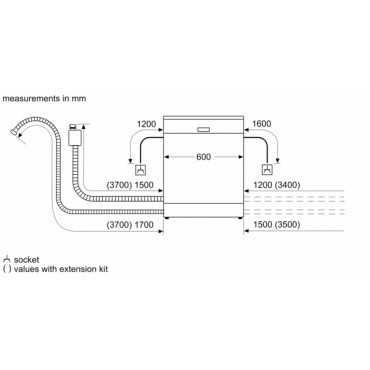 Bosch | Dishwasher | SMS4EMW06E | Free standing | Width 60 cm | Number of place settings 14 | Number of programs 6 | Energy effi