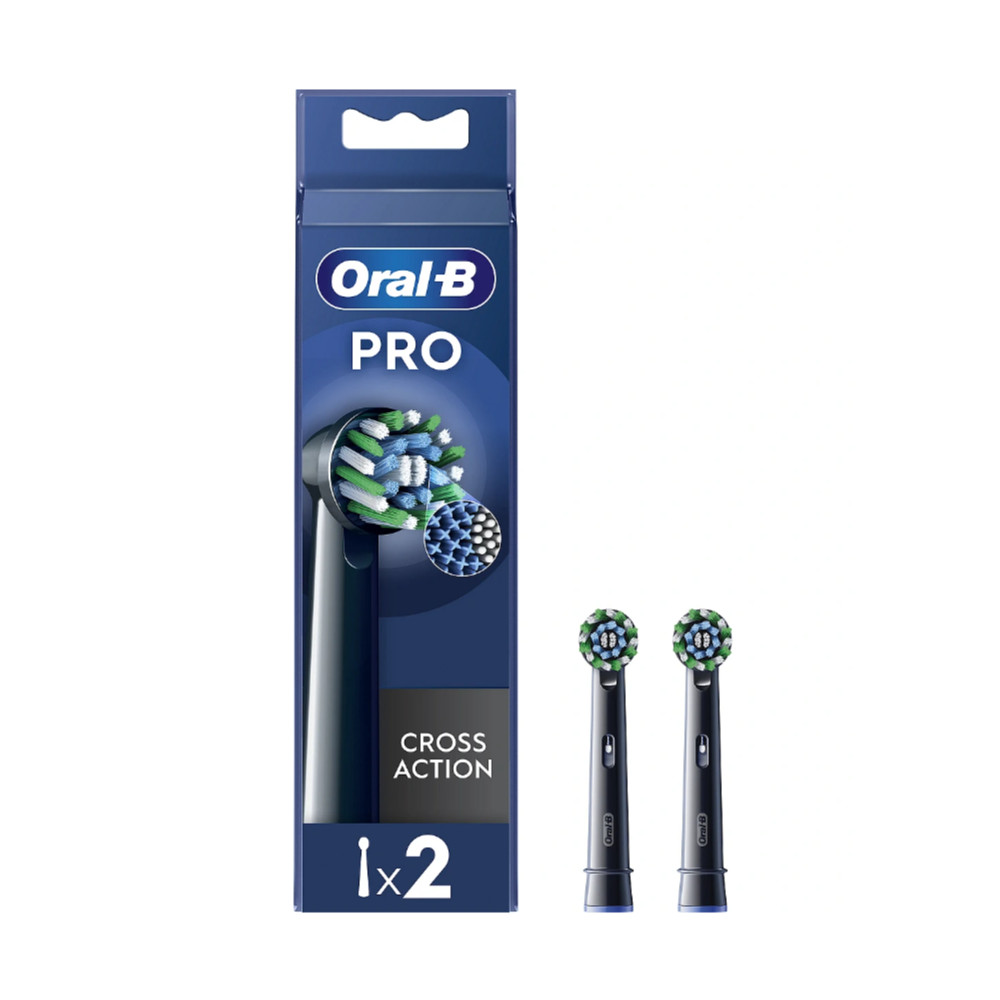 Oral-B | Replaceable toothbrush heads | EB50BRX-2 Cross Action Pro | Heads | For adults | Number of brush heads included 2 | Bla