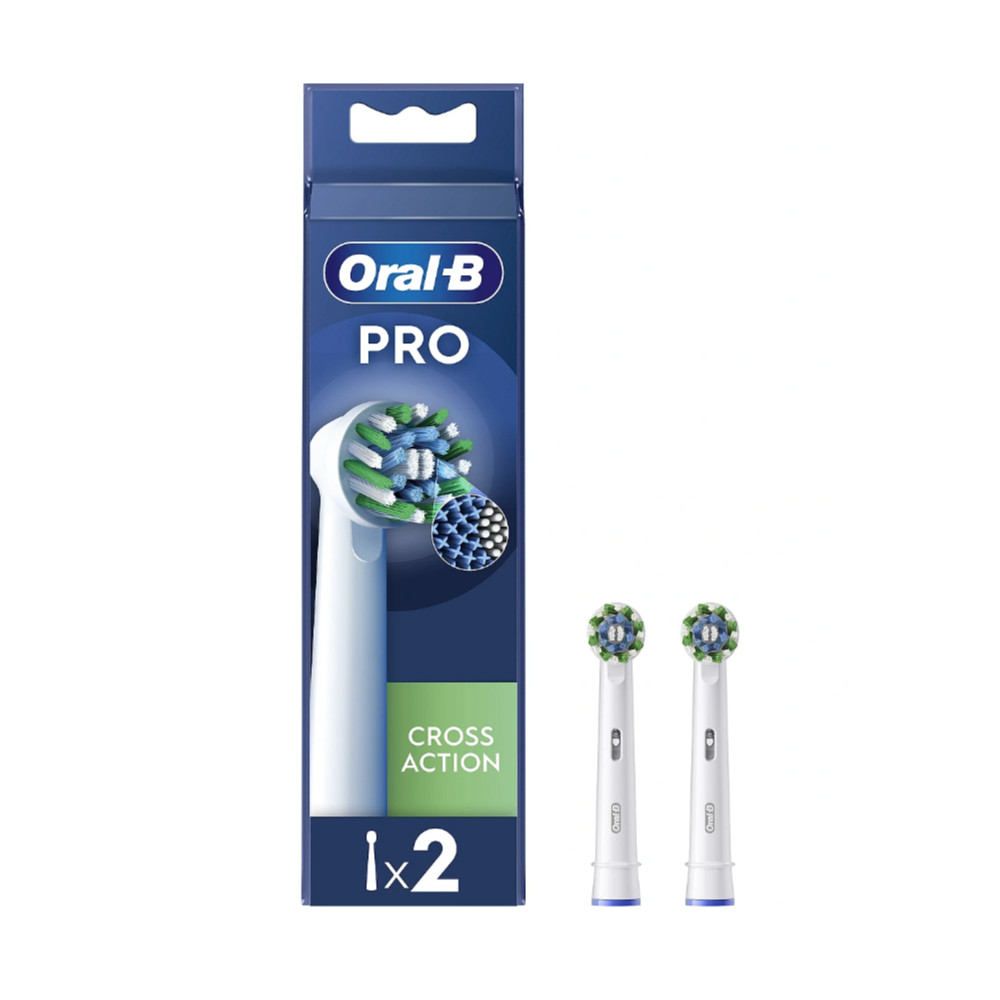 Oral-B | Replaceable toothbrush heads | EB50RX-2 Cross Action Pro | Heads | For adults | Number of brush heads included 2 | Whit