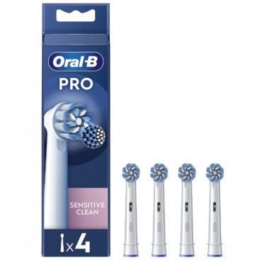Oral-B | Replaceable toothbrush heads | EB60X-4 Sensitive Clean Pro | Heads | For adults | Number of brush heads included 4 | Wh