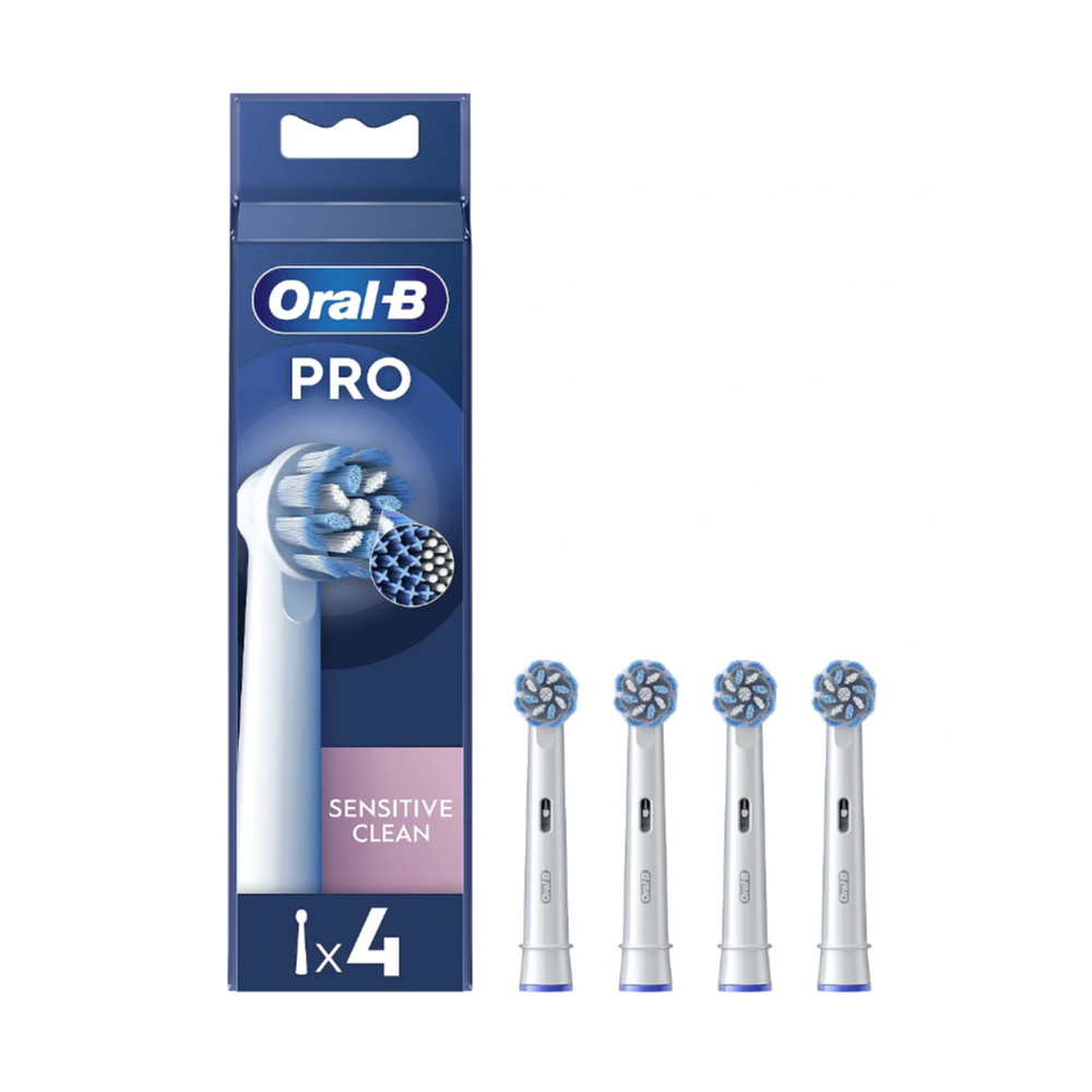 Oral-B | Replaceable toothbrush heads | EB60X-4 Sensitive Clean Pro | Heads | For adults | Number of brush heads included 4 | Wh