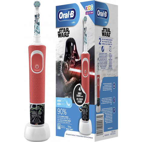 Oral-B | Electric Toothbrush with Disney Stickers | D100 Star Wars | Rechargeable | For kids | Number of brush heads included 2 