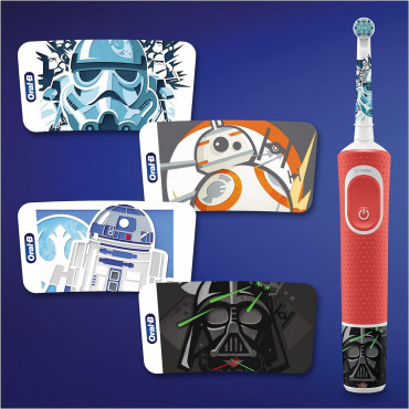 Oral-B | Electric Toothbrush with Disney Stickers | D100 Star Wars | Rechargeable | For kids | Number of brush heads included 2 