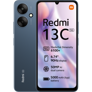 Xiaomi Redmi 13C 5G (Twilight Blue) DS 6.74 IPS LCD 720x1600/2.2GHz&2.0GHz/128GB/4GB RAM/MIUI 14/microSDXC/WiFi,BT,5G,MZB0GXUEU