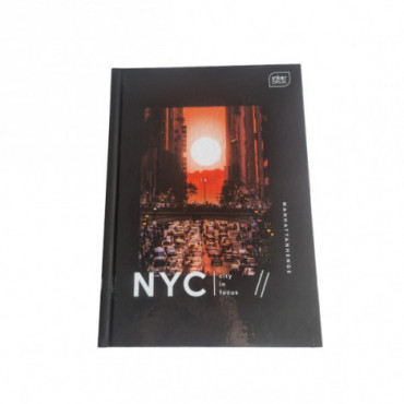 Užrašų knygutė NYC langeliais, A5, 192 lapai, kietas viršelis