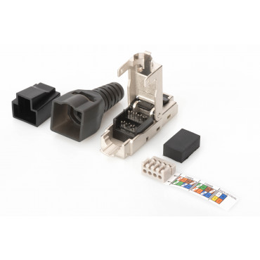Digitus | CAT 6A Field Termination Plug, STP with dust cap, Bend relief | DN-93631