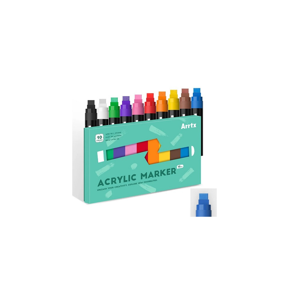 Akriliniai markeriai - flomasteriai ARRTX Jumbo, 10 spalvų