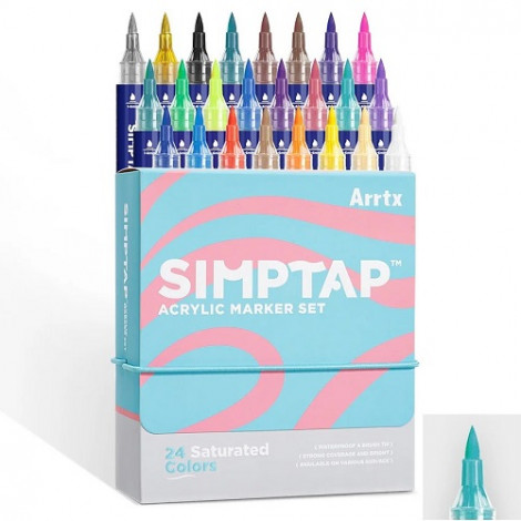 Akriliniai markeriai - flomasteriai ARRTX Simptap, 24 spalvų