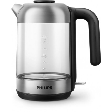 Philips | Kettle | HD9339/80 | Electric | 2200 W | 1.7 L | Stainless steel/Glass | 360 rotational base | Black/Silver
