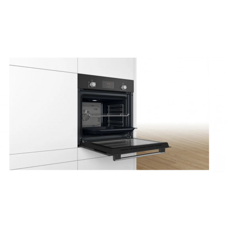 Bosch | Oven | HBF133BA0 | 66 L | Electric | EcoClean | Knobs | Height 59.5 cm | Width 59.4 cm | Black