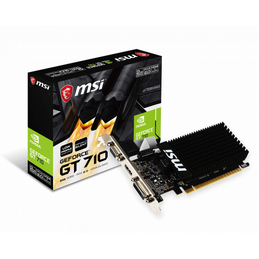 MSI | GT 710 2GD3H LP | NVIDIA | 2 GB | GeForce GT 710 | DDR3 | DVI-D ports quantity 1 | HDMI ports quantity 1 | PCI Express 2.0