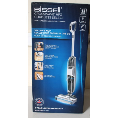 SALE OUT. Bissell CrossWave HF3 Cordless Select Vacuum Cleaner, Handstick, Cordless, DAMAGED PACKAGING, UNPACKED, USED, SCRATCHE
