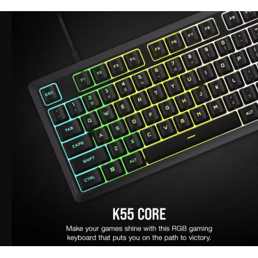 Corsair K55 CORE RGB | Gaming keyboard | Wired | NA | Black | USB 2.0 Type-A