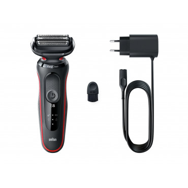 Braun | Shaver | 51-R1000s | Operating time (max) 50 min | Wet & Dry | Black/Red