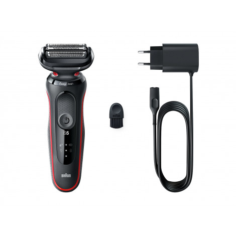 Braun | Shaver | 51-R1000s | Operating time (max) 50 min | Wet & Dry | Black/Red