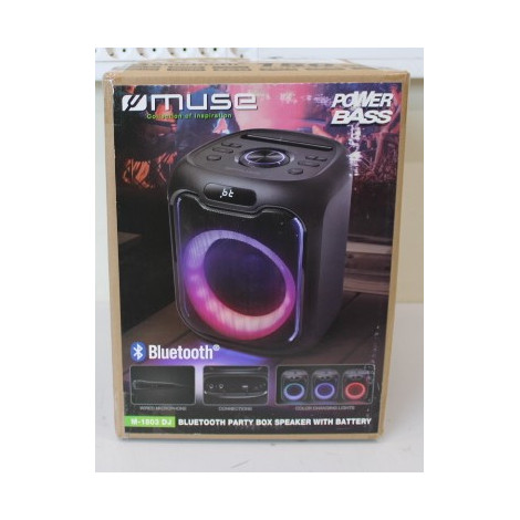 SALE OUT. Muse Party Box Bluetooth Speaker With USB Port, DAMAGED PACKAGING, SCRATCHES ON BACK | Party Box Speaker With USB Port