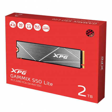 ADATA | XPG GAMMIX S50 Lite | 2000 GB | SSD form factor M.2 2280 | SSD interface PCIe Gen4x4 | Read speed 3900 MB/s | Write spee
