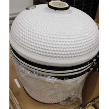 SALE OUT. TunaBone 21" Grill, White,MISSING PIZZA STONE, PAINT DEFECT | TunaBone | Kamado classic 21" grill | Size M | White