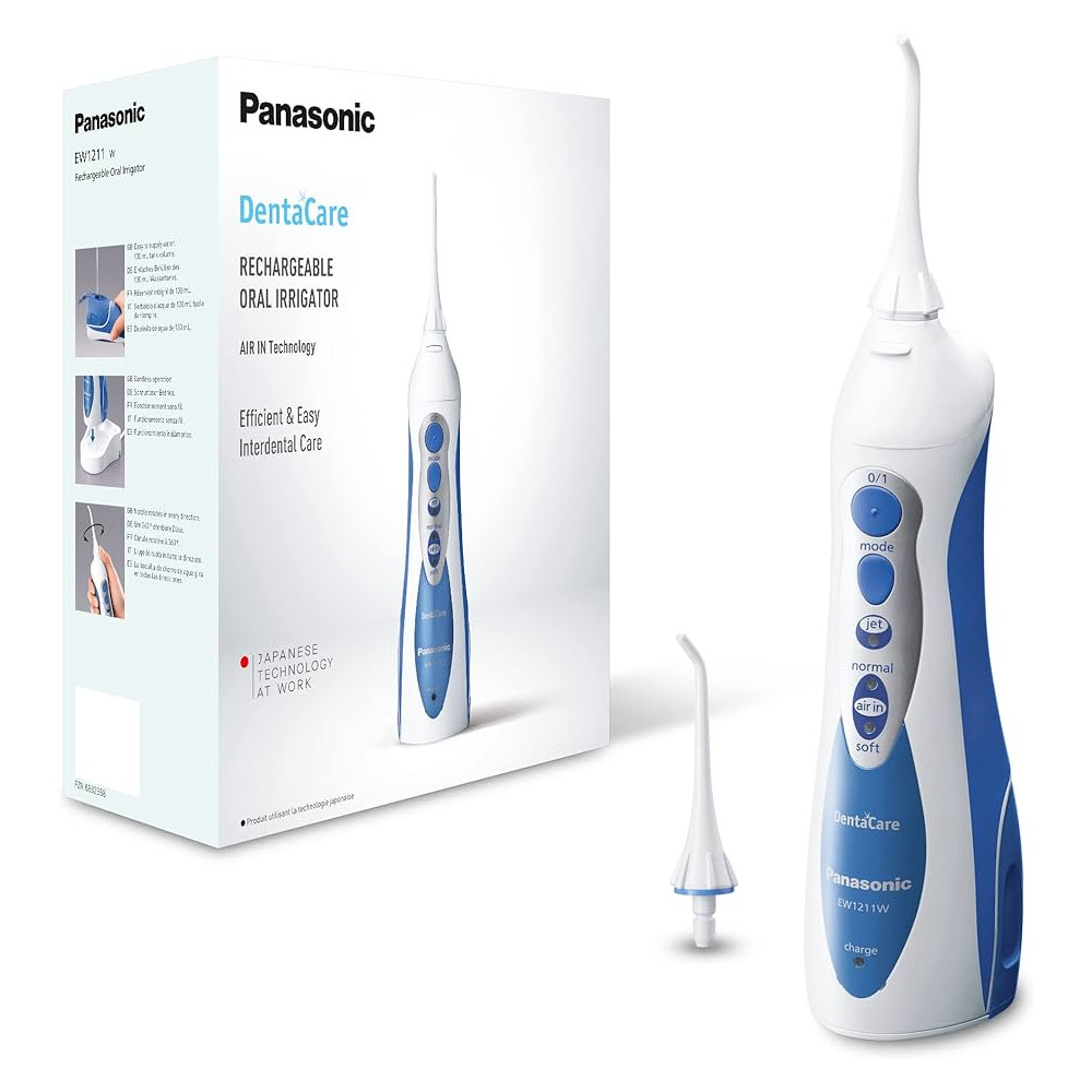 Panasonic | Oral irrigator | EW1211W845 | Cordless | 130 ml | Number of heads 1 | White/ blue