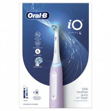 Oral-B | iO4 | Electric Toothbrush | Rechargeable | For adults | ml | Number of heads | Lavender | Number of brush heads include