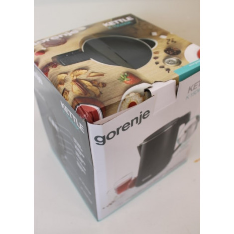 SALE OUT. Gorenje K15DWBK Kettle, Electric, Capacity 1.5 L, Power 2200 W, Stainless Steel, Black, DAMAGED PACKAGING, SCRATCHES |