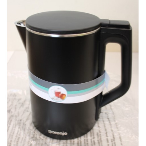 SALE OUT. Gorenje K15DWBK Kettle, Electric, Capacity 1.5 L, Power 2200 W, Stainless Steel, Black, DAMAGED PACKAGING, SCRATCHES |